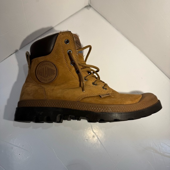 Palladium 72992-697-M Waterproof Boots Men’s 8 Tan Fur Lined Hiking Outdoor - Picture 7 of 16